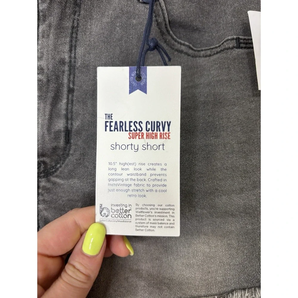 Wallflower The Fearless Curvy Super‎ High Rise Denim Shorts Gray Wash Size 7